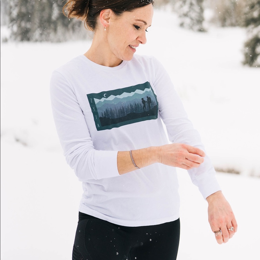 Zyia White Hiking Long Sleeve